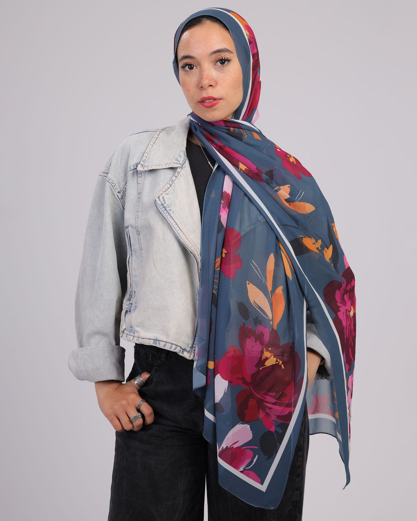 Miranda | Printed Chiffon Scarf