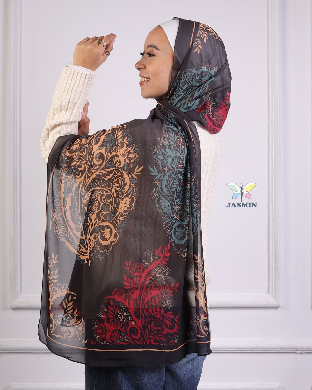 Lunar | Printed Chiffon Scarf