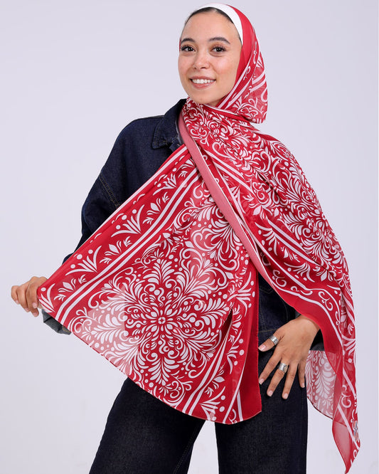 Amarilla | Printed Chiffon Scarf