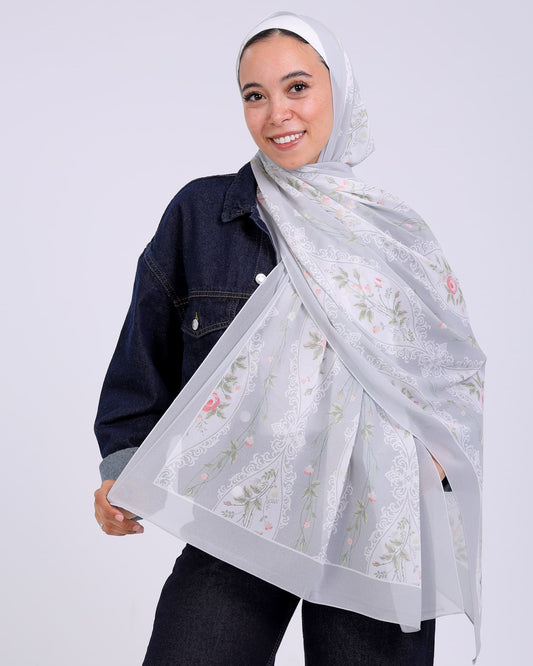 Coralia | Printed Chiffon Scarf