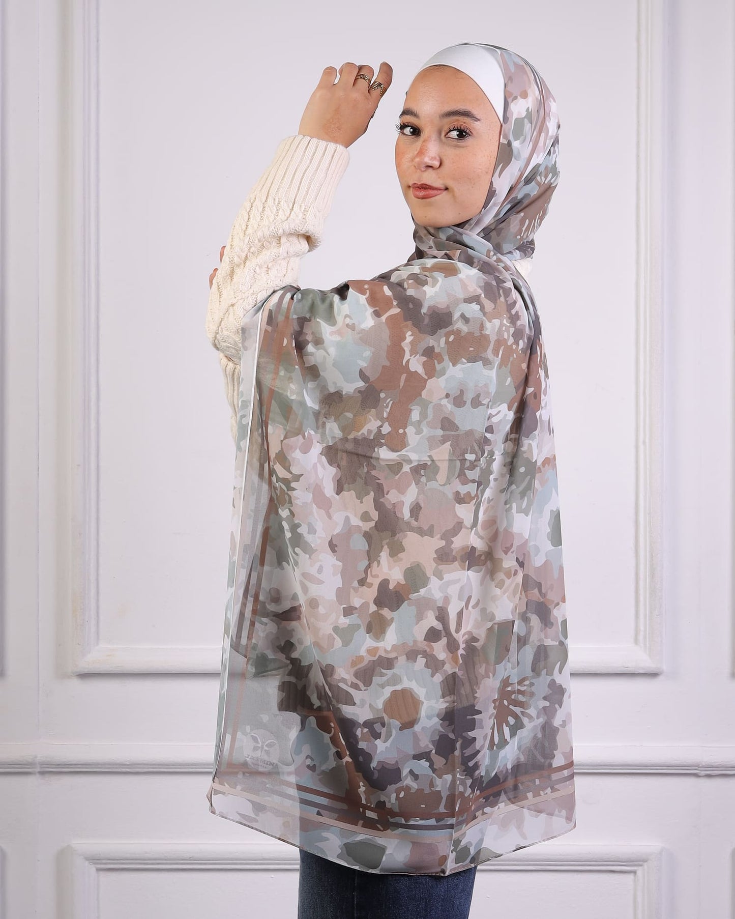 Lustre | Printed Chiffon Scarf