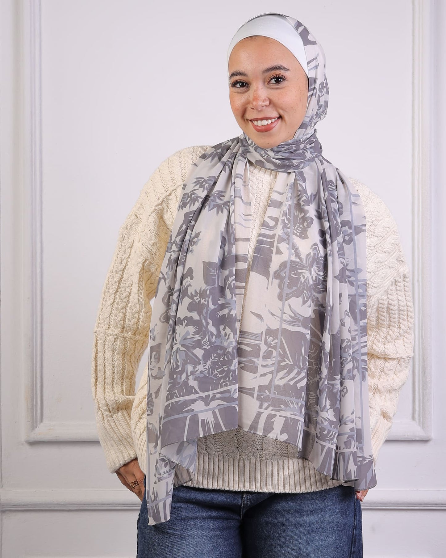 Vellura | Printed Chiffon Scarf
