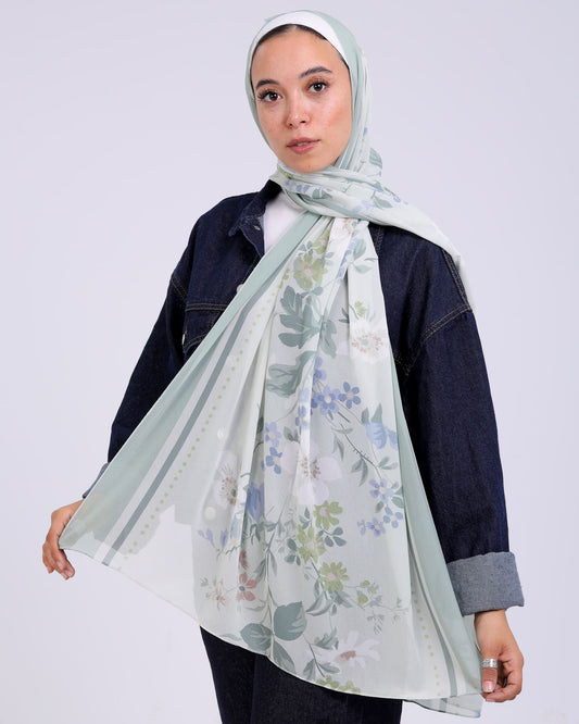 Silvaine | Printed Chiffon Scarf
