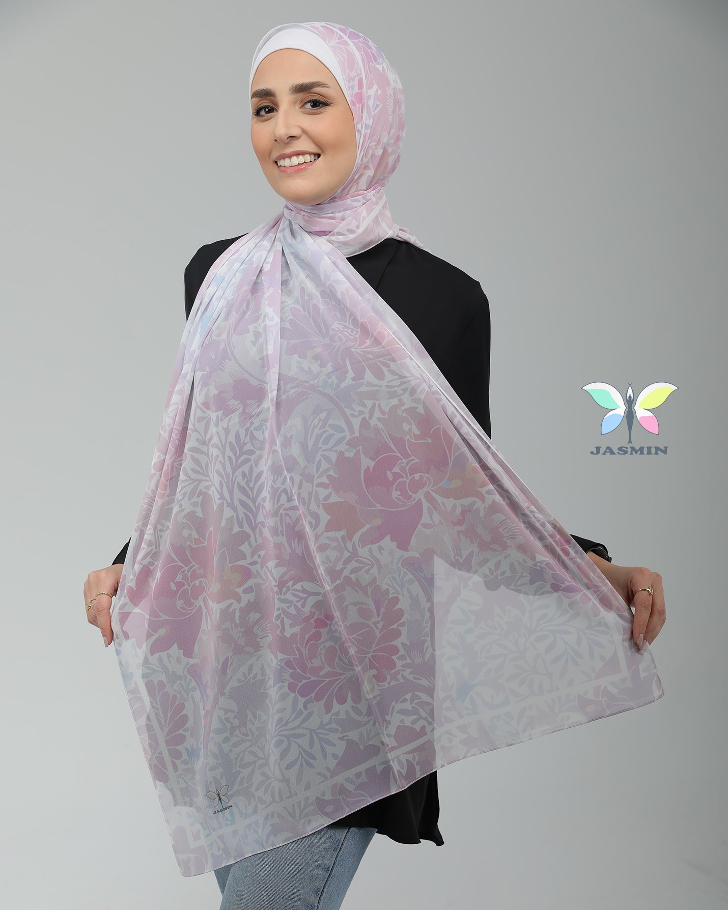 Safiara | Printed Chiffon Scarf