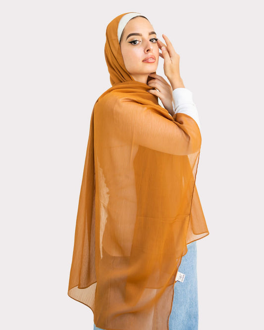 Plain Crinkle Chiffon Scarf