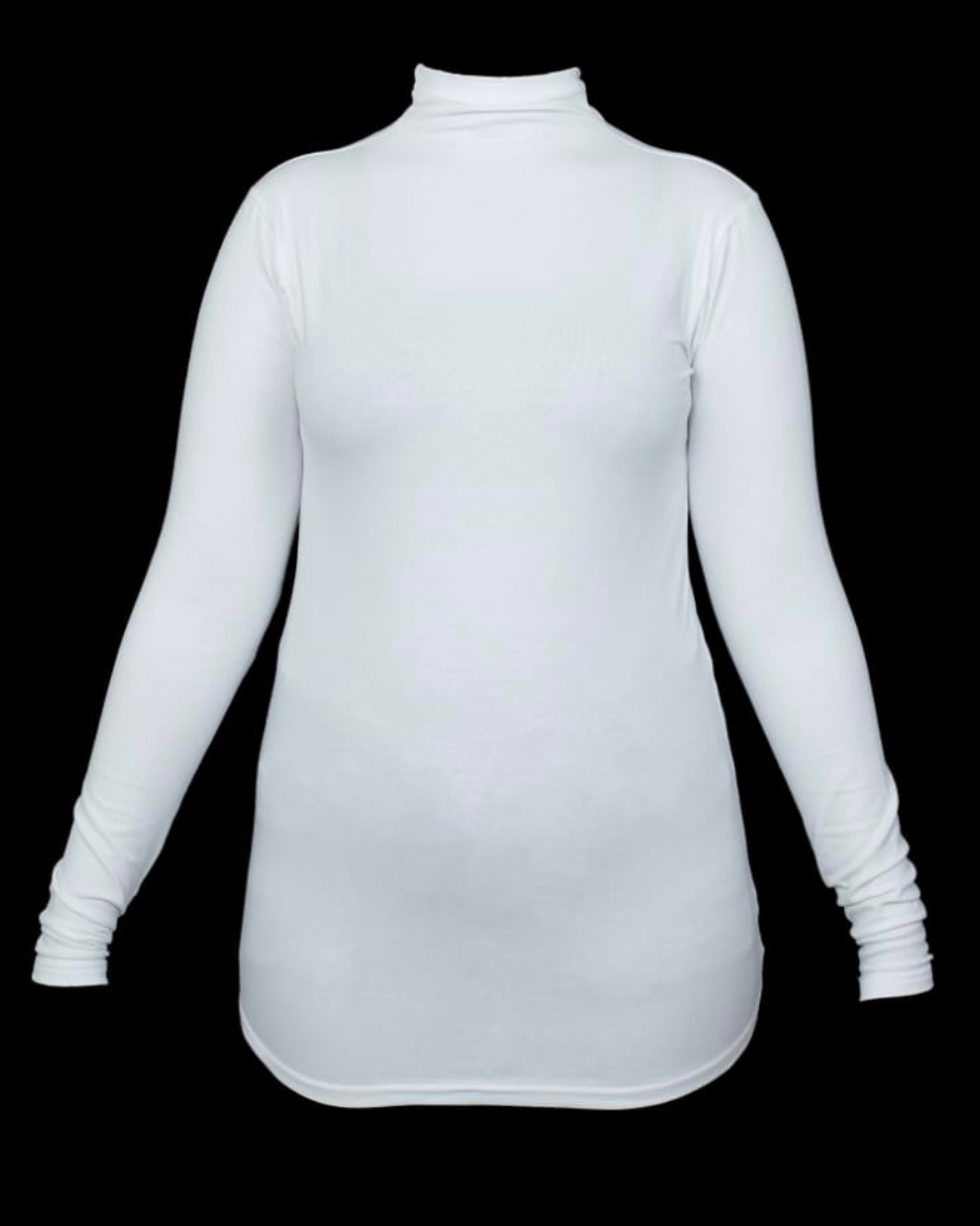 High neck White cotton top Size 2