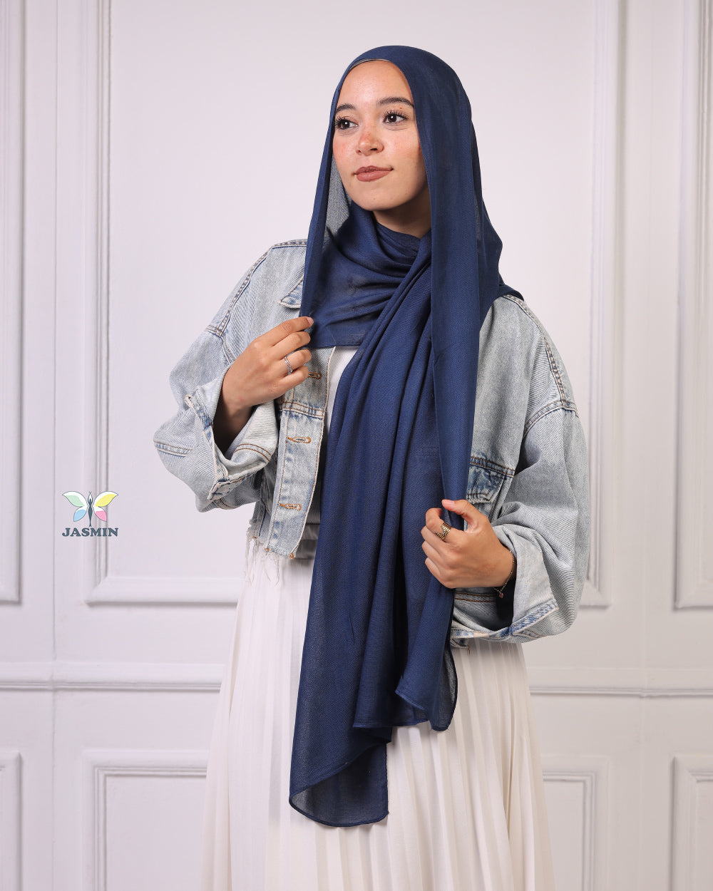 Modal Cotton Scarf | Dark Blue