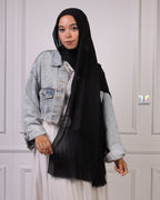 Modal Crinkle Cotton Scarf | Black