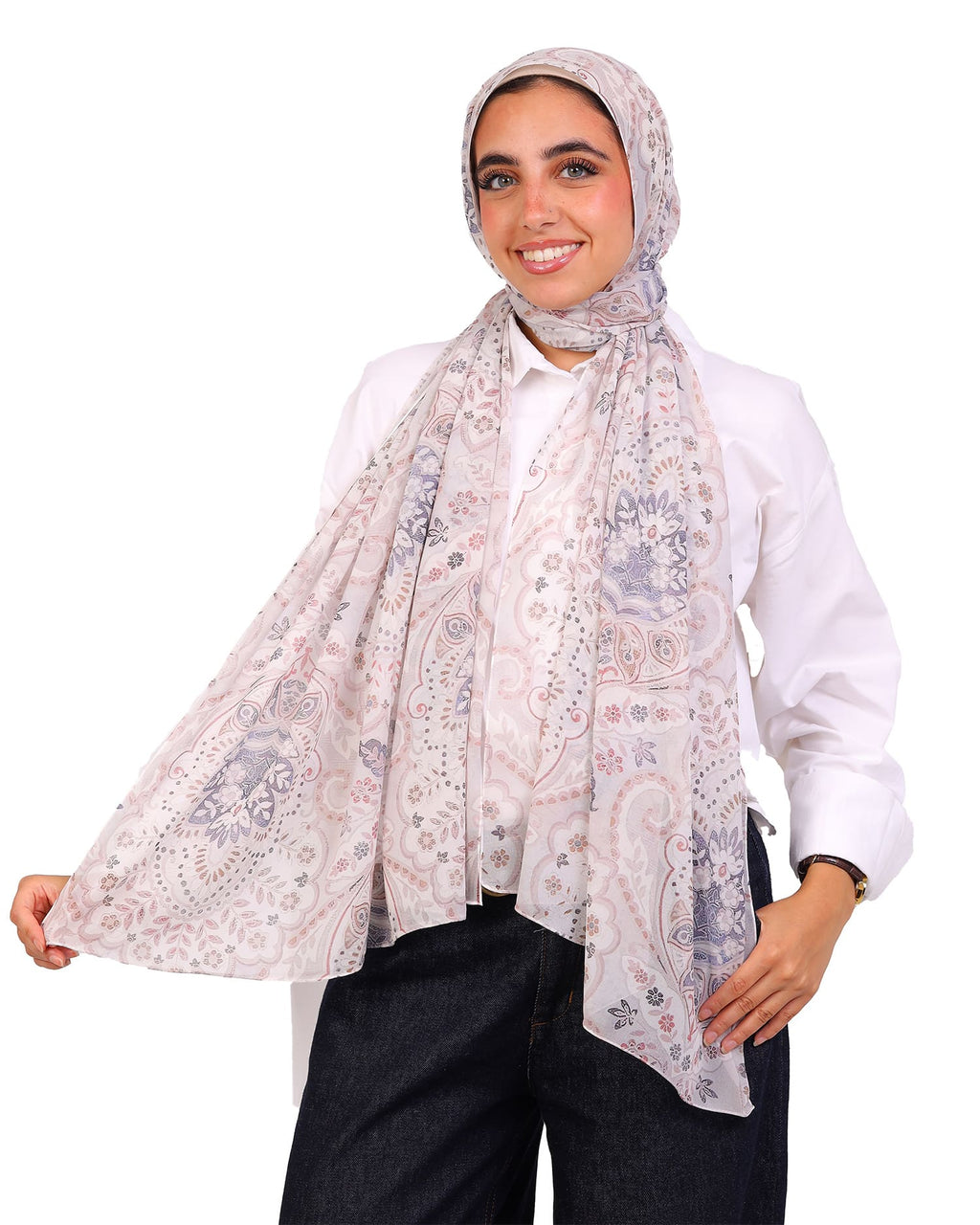 Fiorielle | Printed Chiffon Scarf