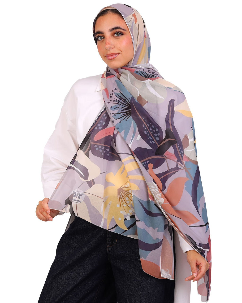 Azmira | Printed Chiffon Scarf