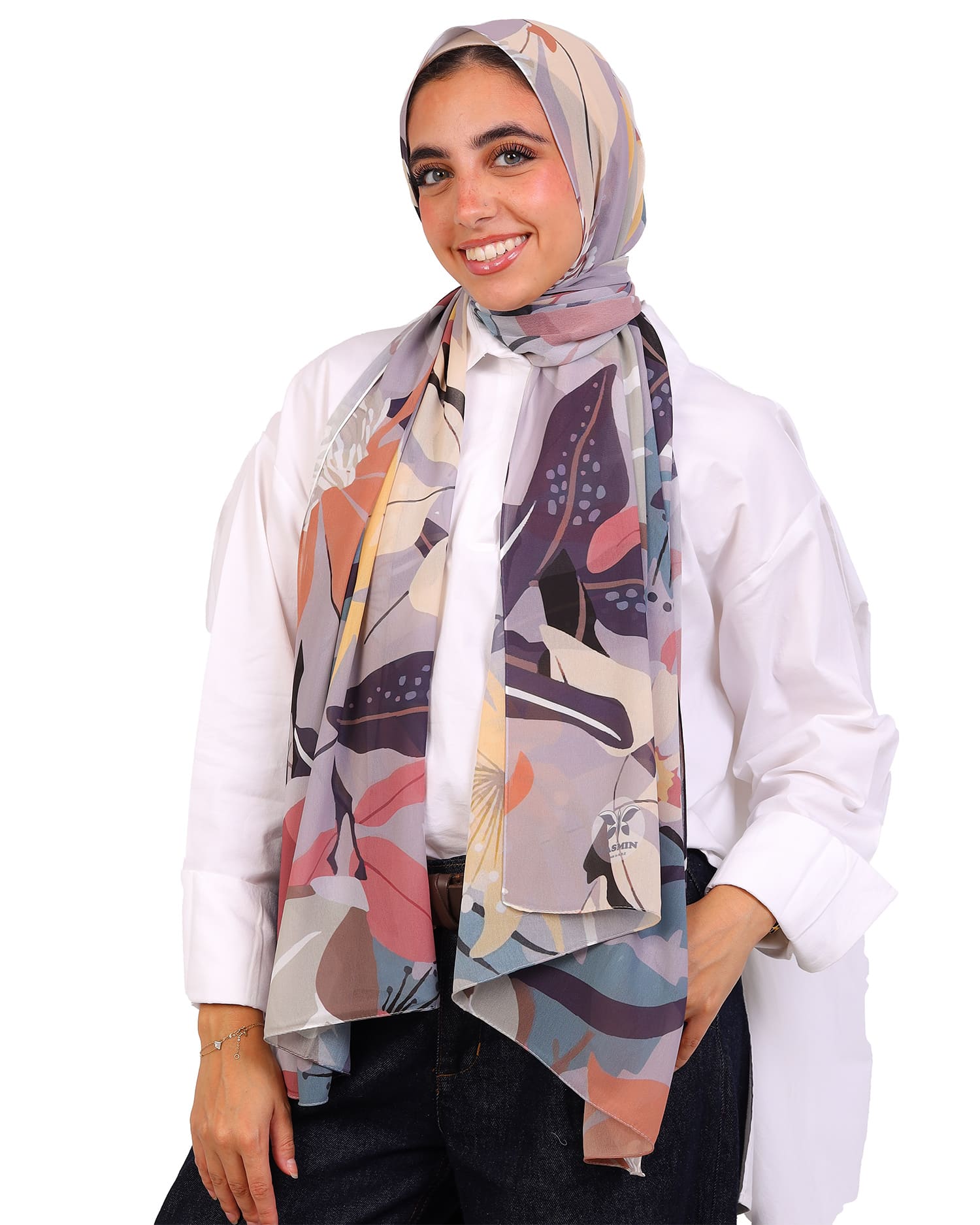 Azmira | Printed Chiffon Scarf