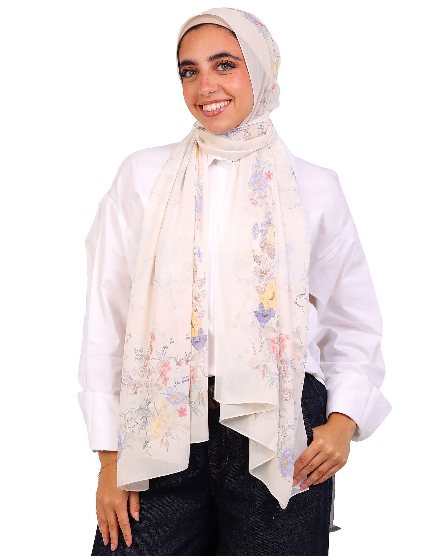 Zarelle | Printed Chiffon Scarf