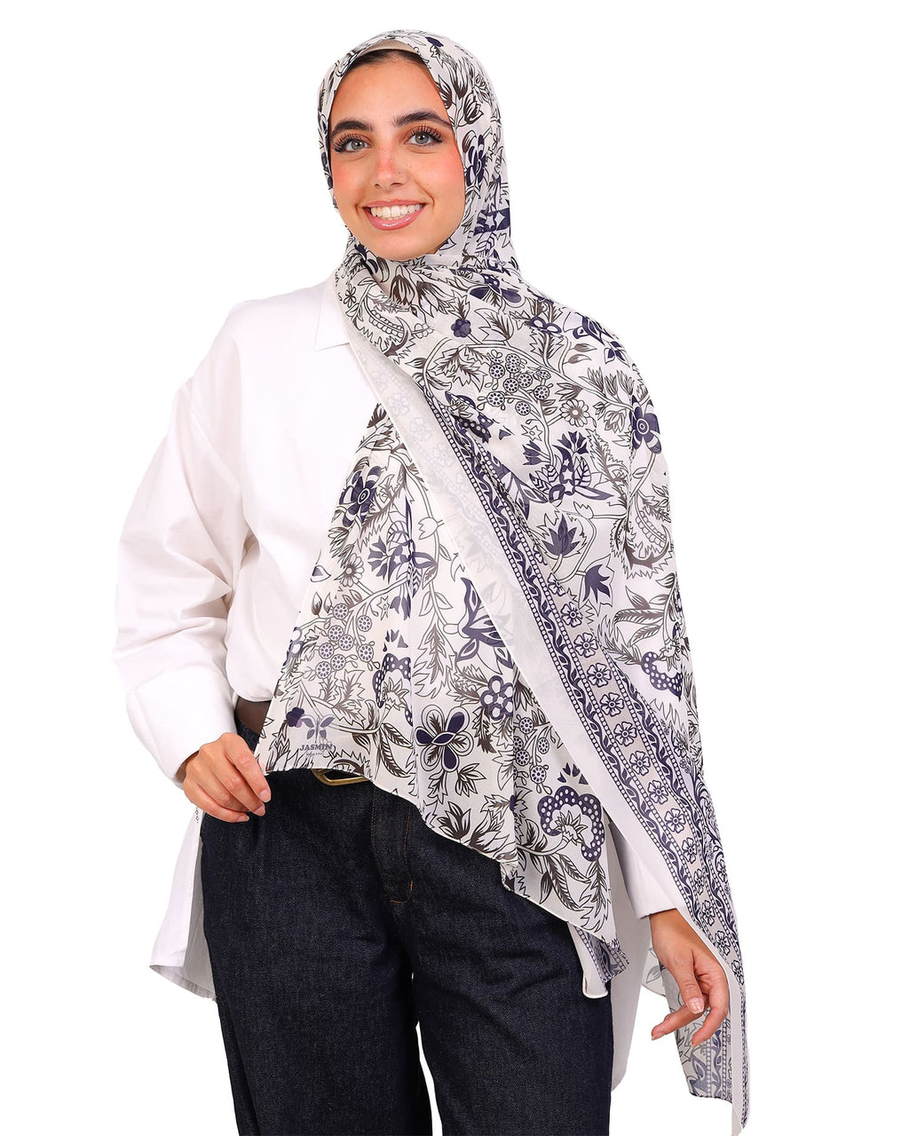 Liorisse | Printed Chiffon Scarf