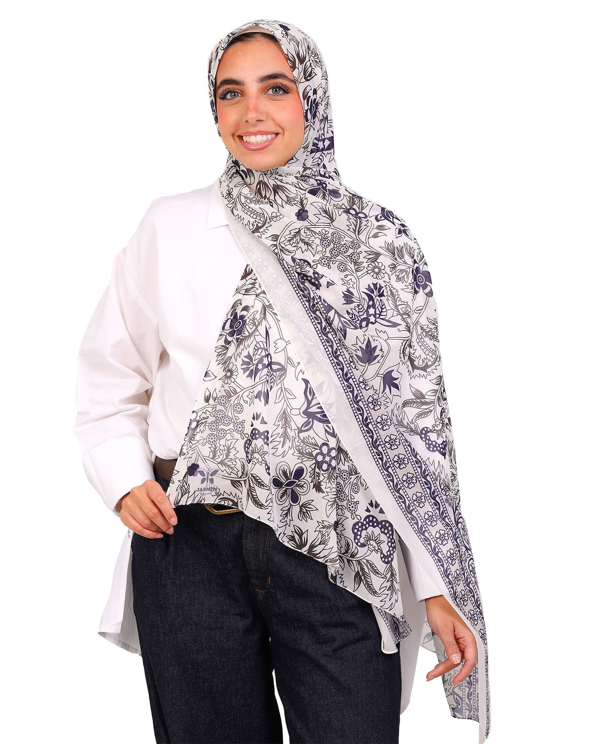 Liorisse | Printed Chiffon Scarf