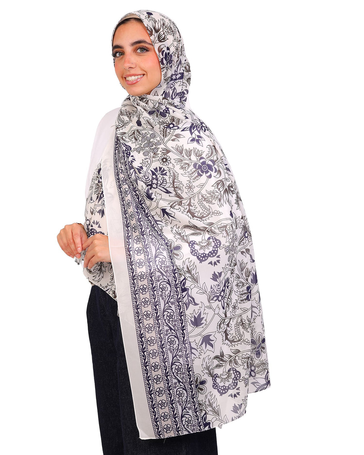Liorisse | Printed Chiffon Scarf