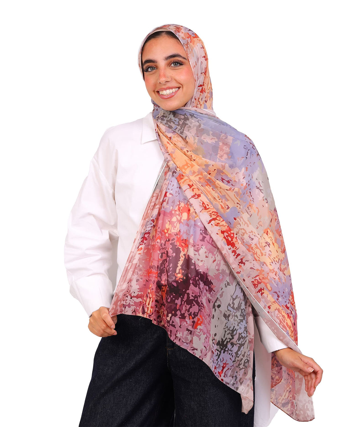 Orlisse | Printed Chiffon Scarf