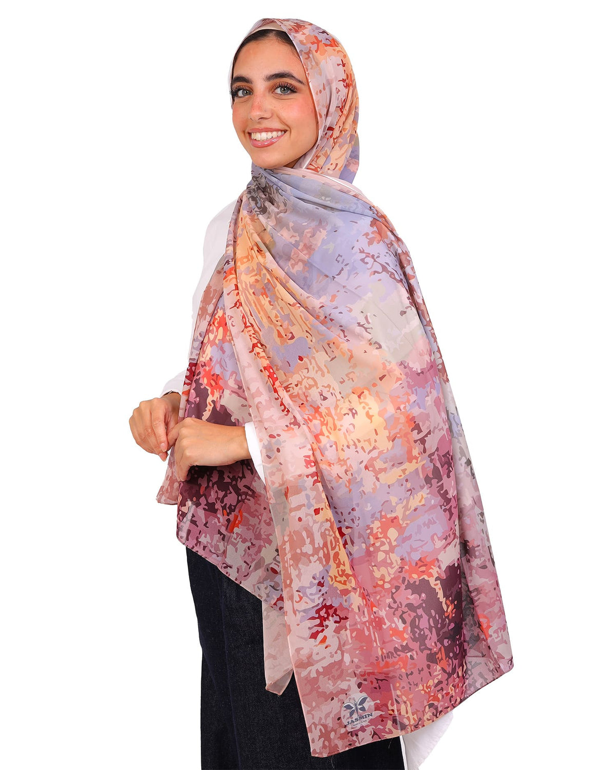 Orlisse | Printed Chiffon Scarf