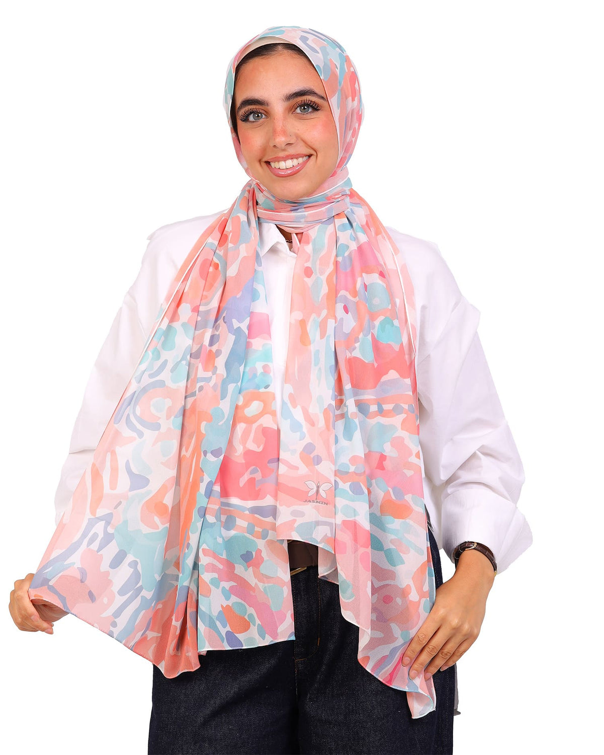 Elmaris | Printed Chiffon Scarf