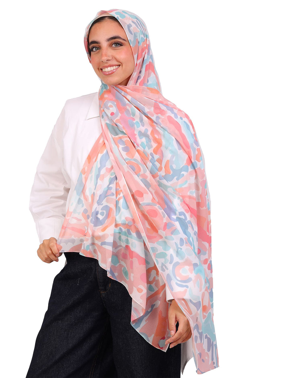 Elmaris | Printed Chiffon Scarf