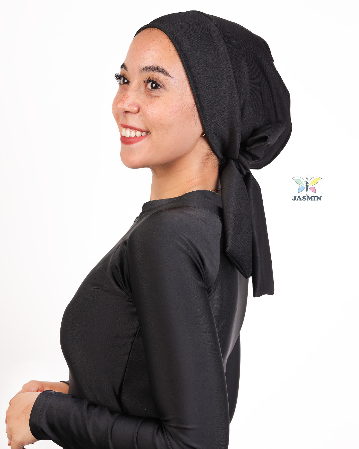 Black Swimming Turban