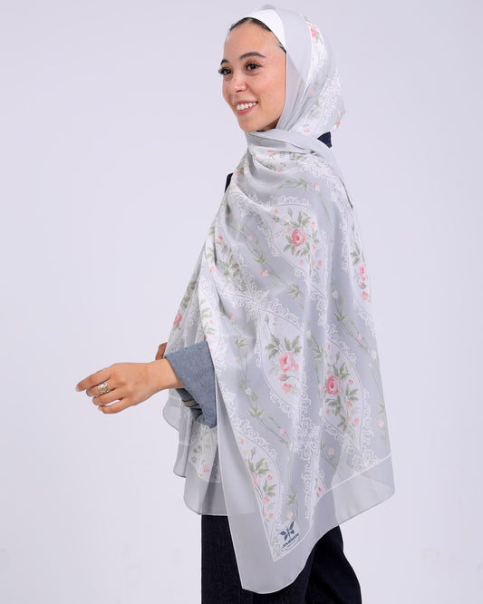 Coralia | Printed Chiffon Scarf