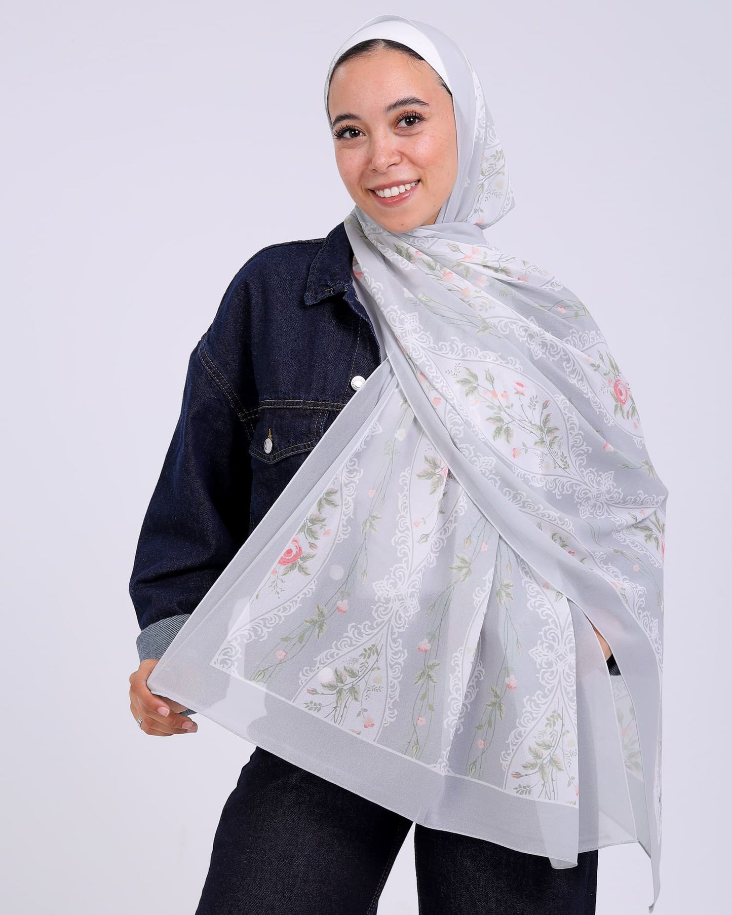 Coralia | Printed Chiffon Scarf