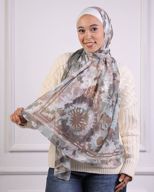 Lustre | Printed Chiffon Scarf