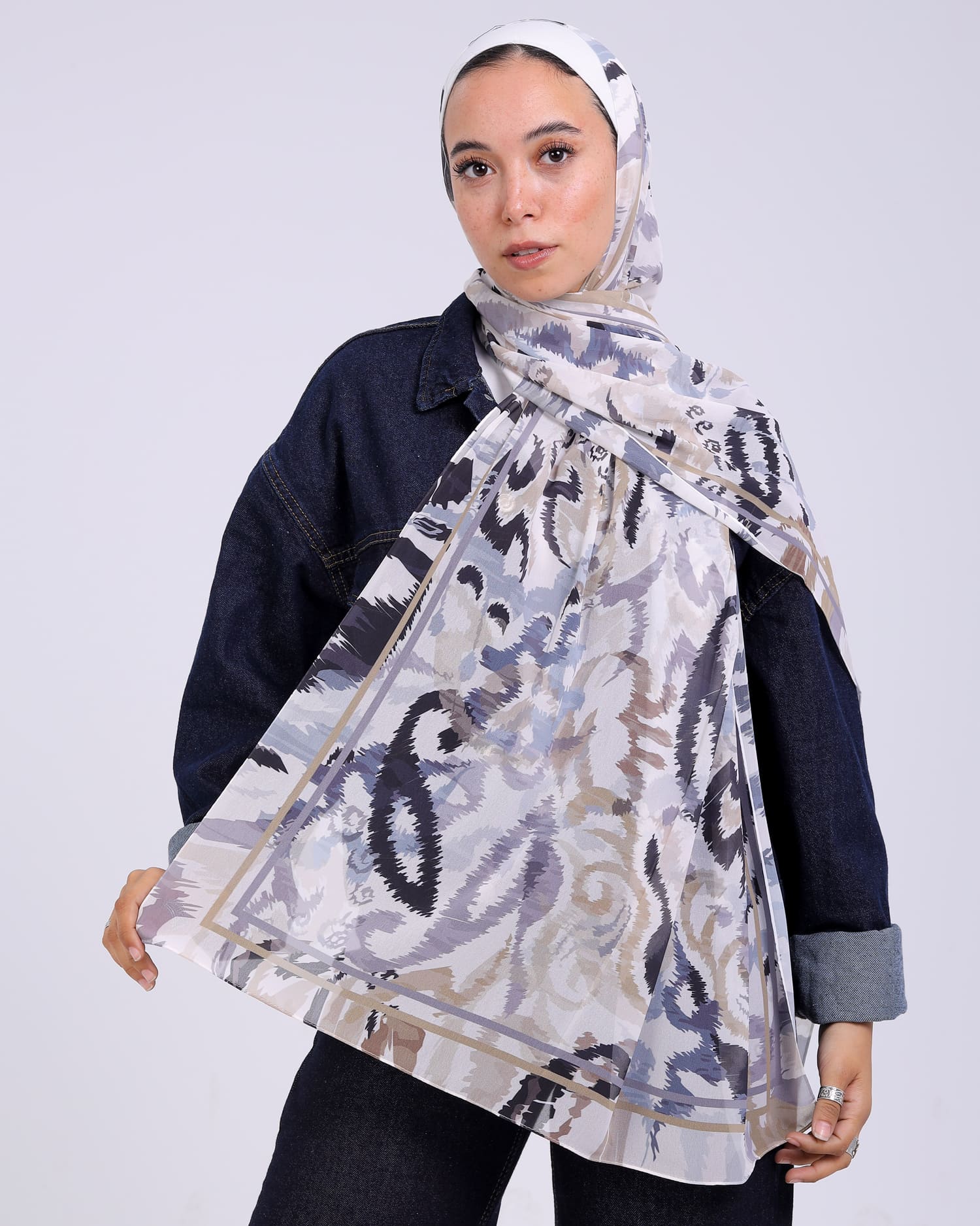 Edena | Printed Chiffon Scarf