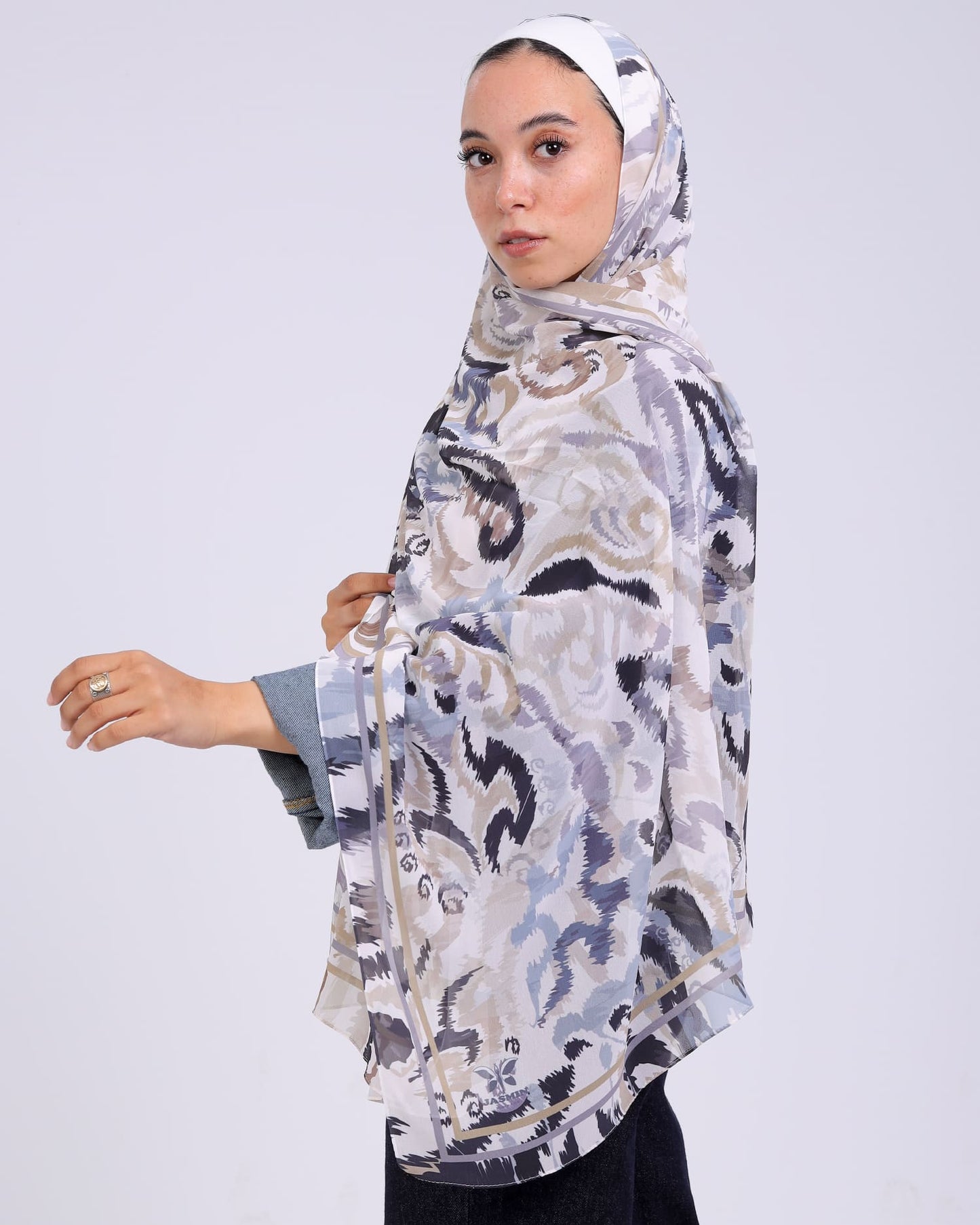 Edena | Printed Chiffon Scarf