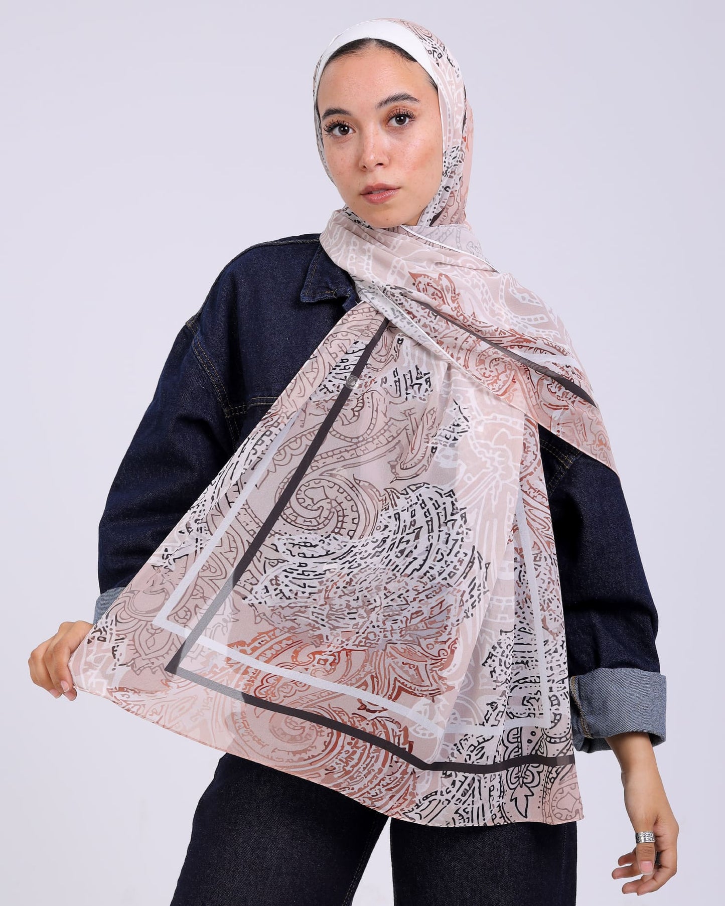 Orlina | Printed Chiffon Scarf