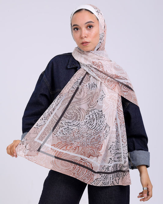 Orlina | Printed Chiffon Scarf