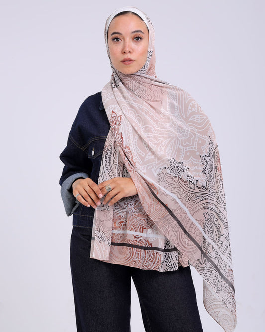 Orlina | Printed Chiffon Scarf