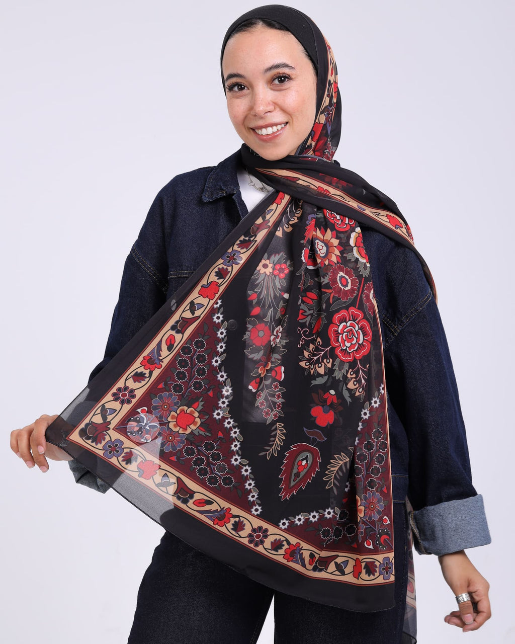 Zafira | Printed Chiffon Scarf