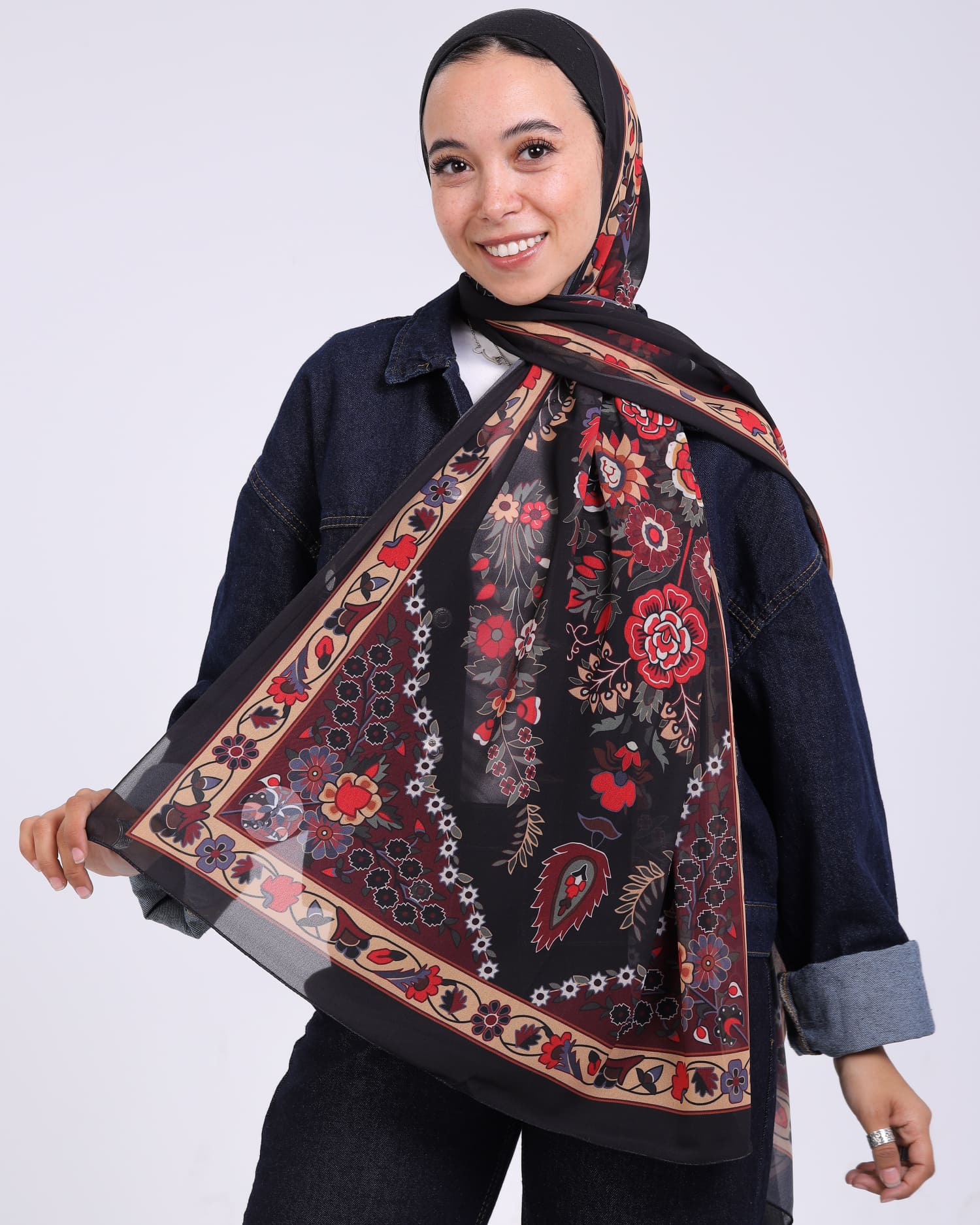Zafira | Printed Chiffon Scarf