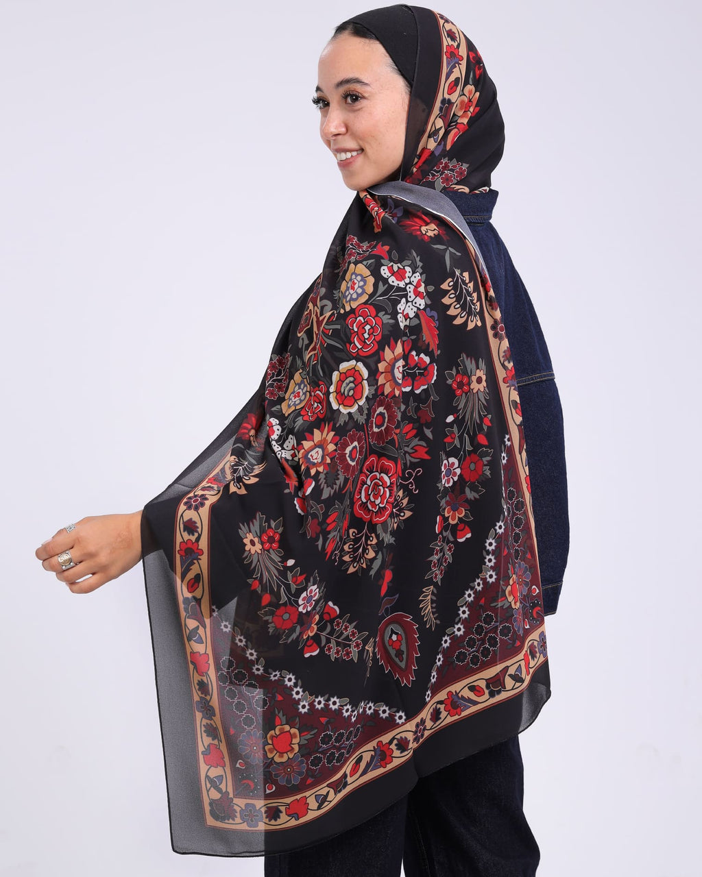 Zafira | Printed Chiffon Scarf