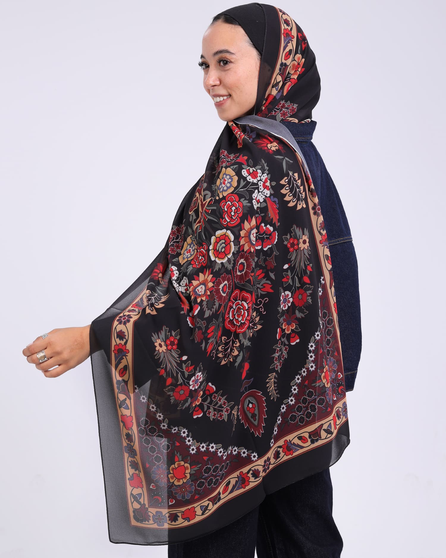 Zafira | Printed Chiffon Scarf