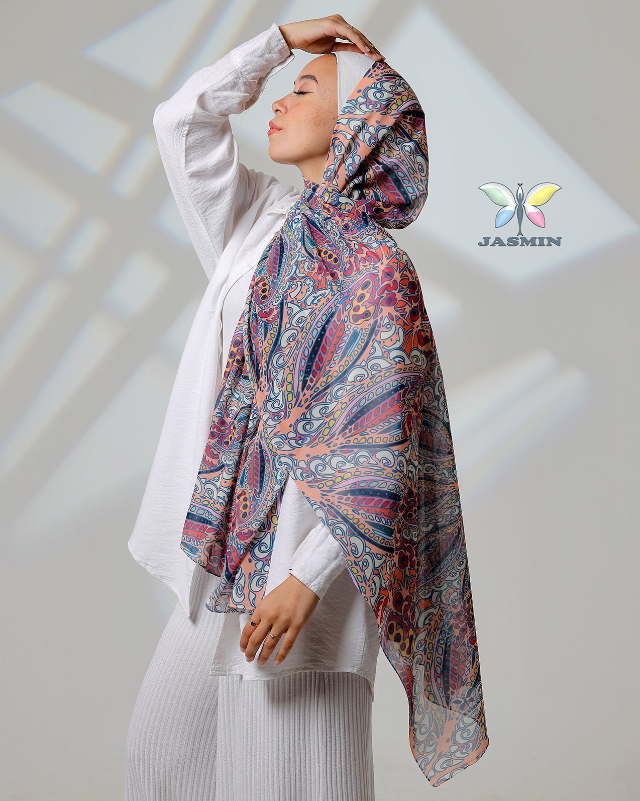 Mist | Printed Chiffon Scarf