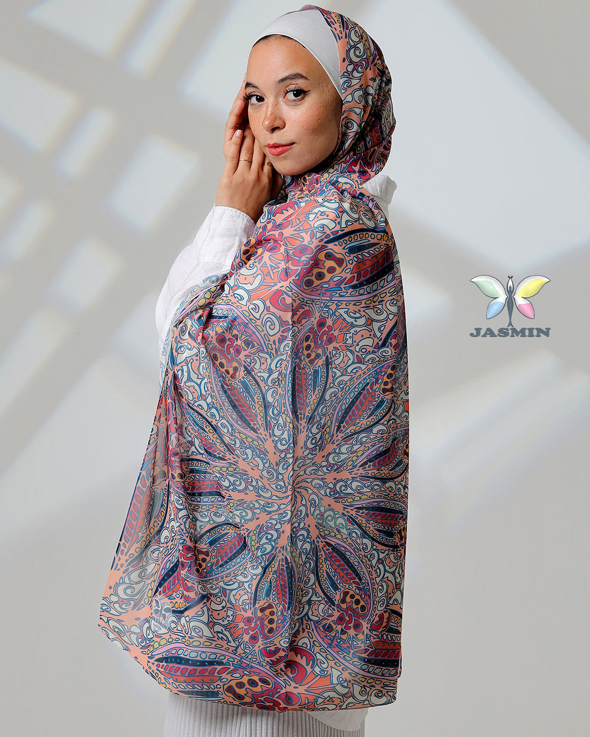 Mist | Printed Chiffon Scarf