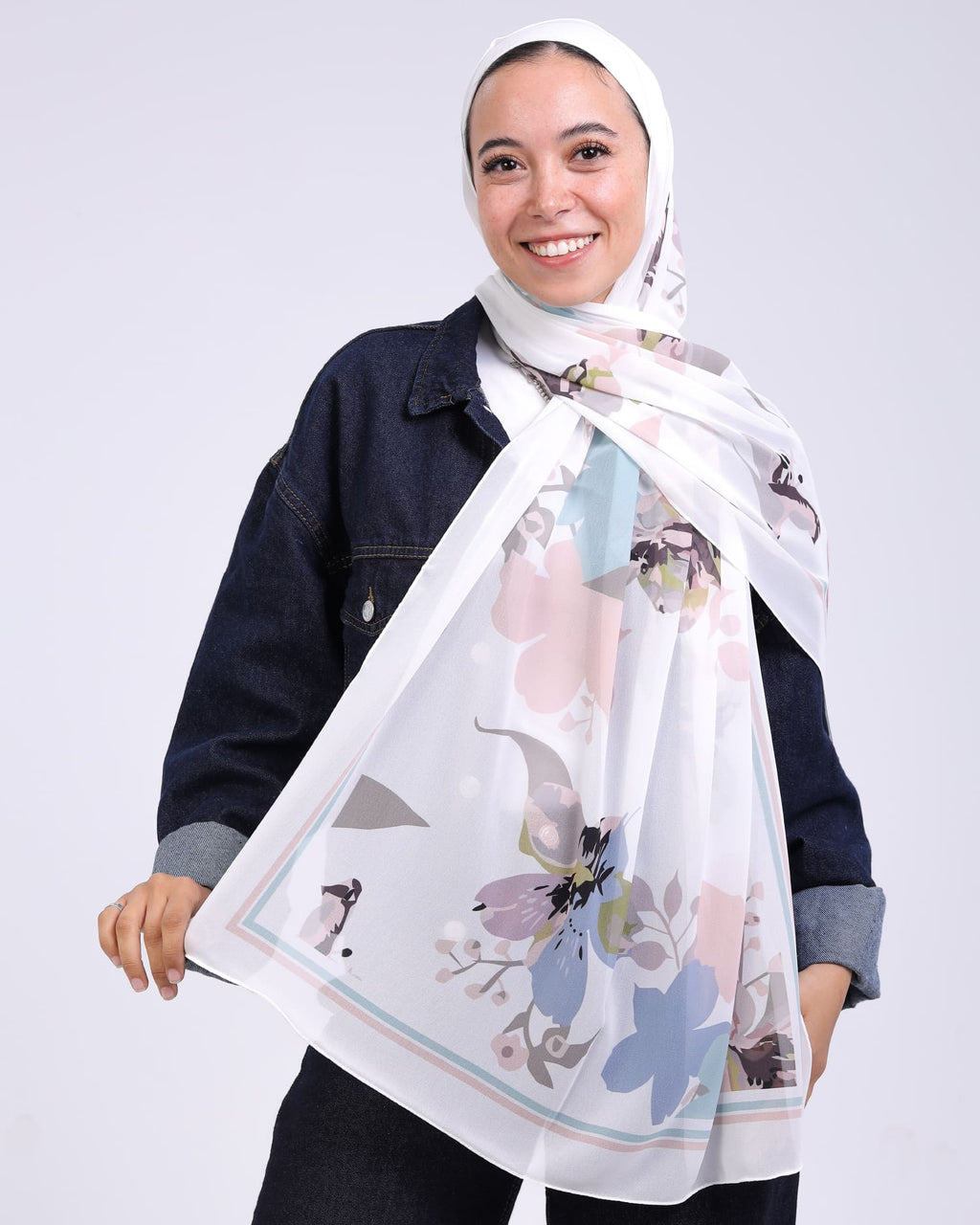 Solenne | Printed Chiffon Scarf