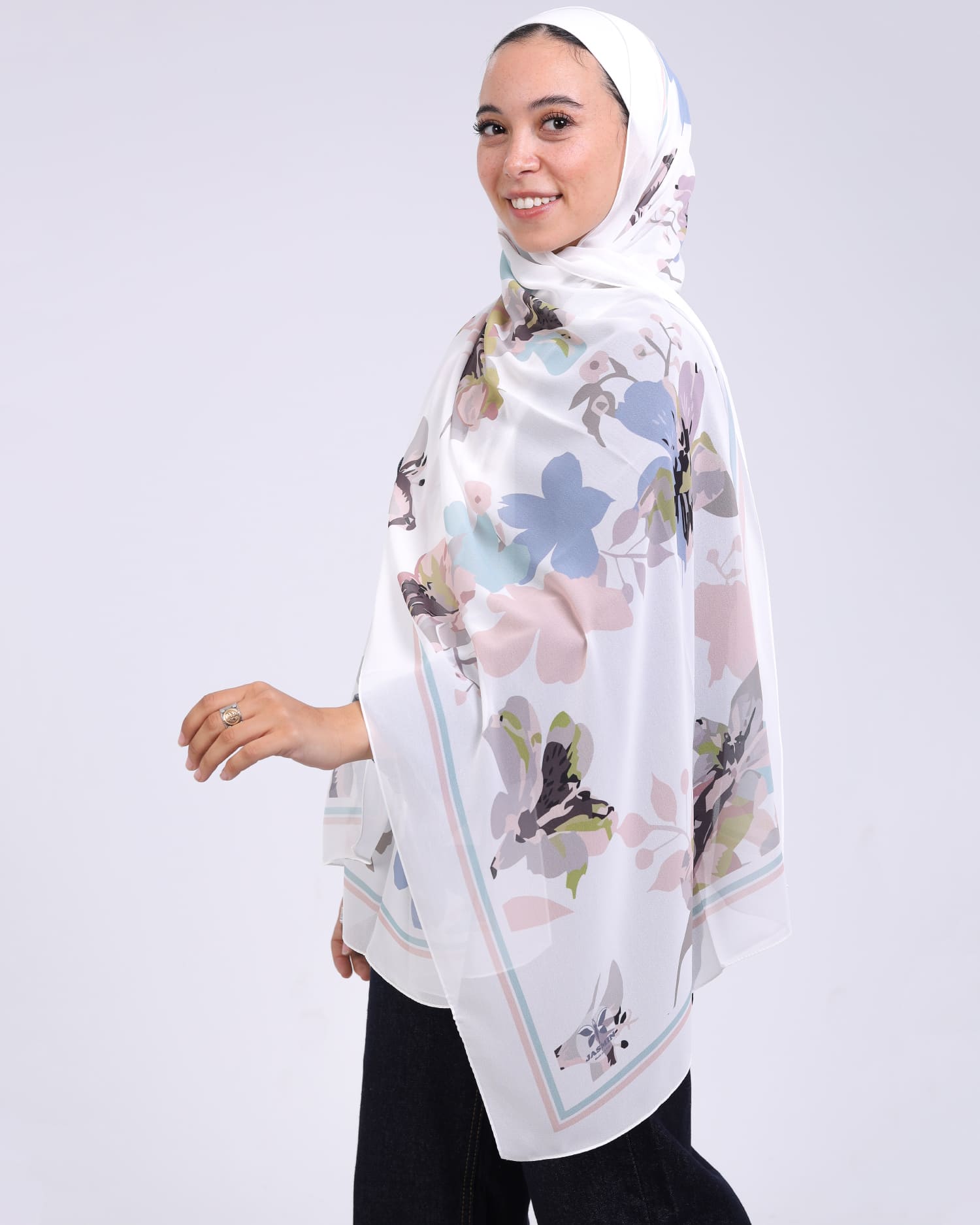Solenne | Printed Chiffon Scarf