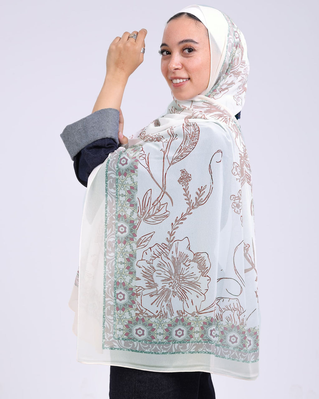 Elowen | Printed Chiffon Scarf