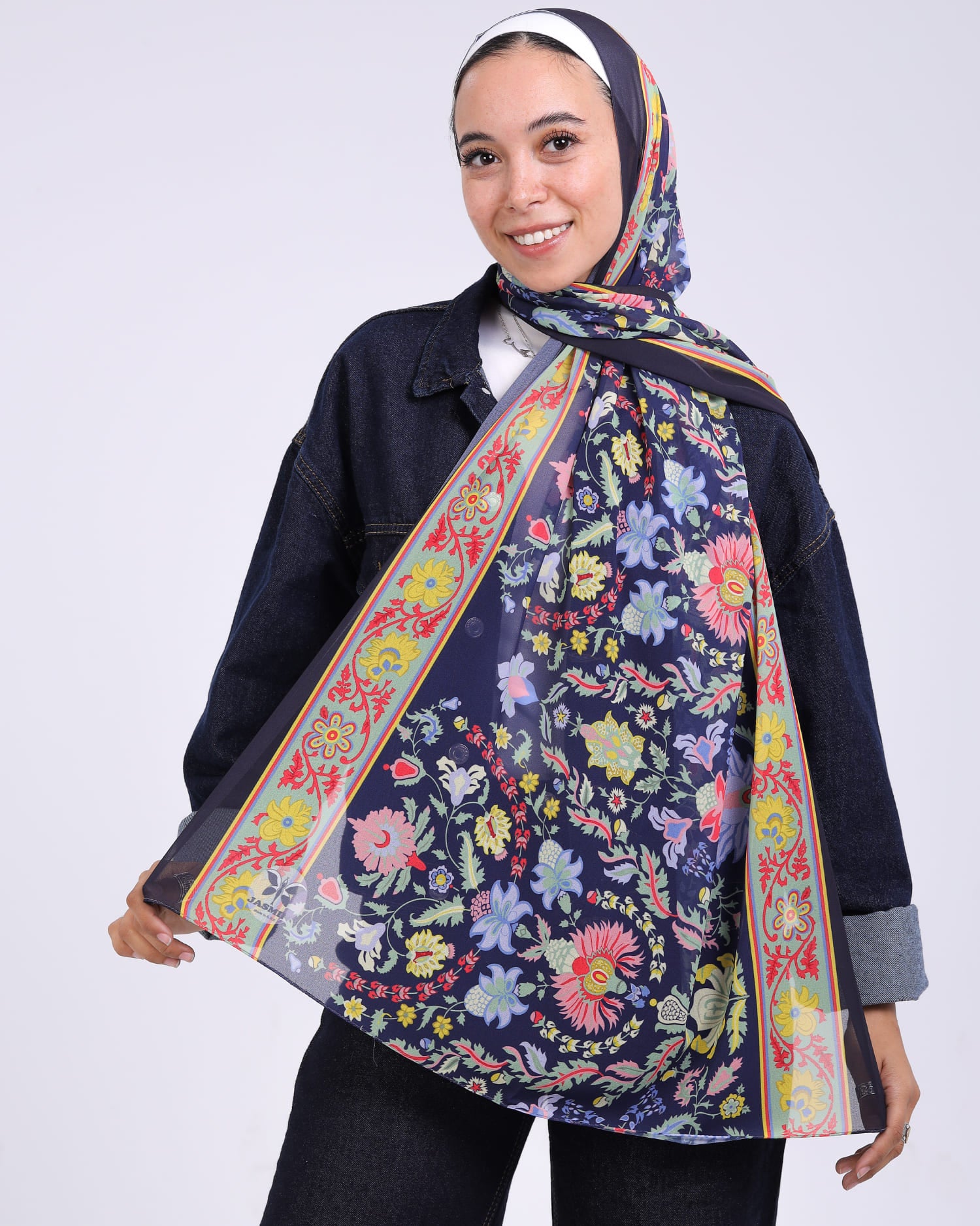 Luneth | Printed Chiffon Scarf