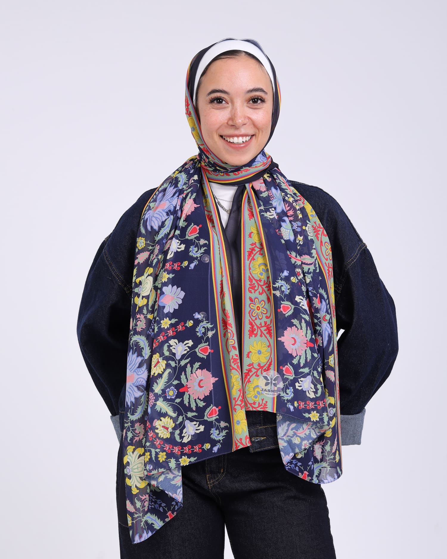 Luneth | Printed Chiffon Scarf