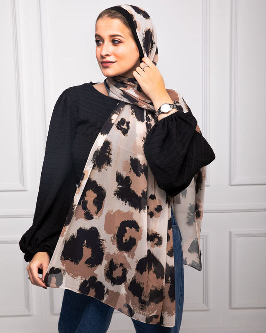 Kashmir Dawn | Printed Chiffon Scarf