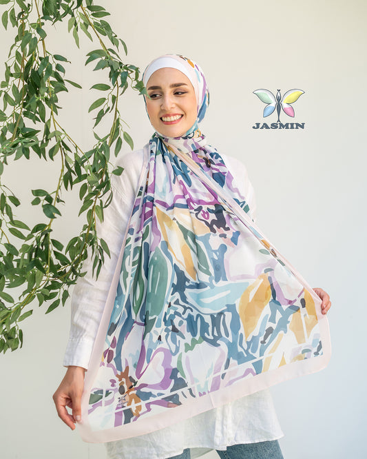 Islena | Printed Chiffon Scarf