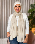 Floriana| Beige | Kuwaiti Cotton Scarf