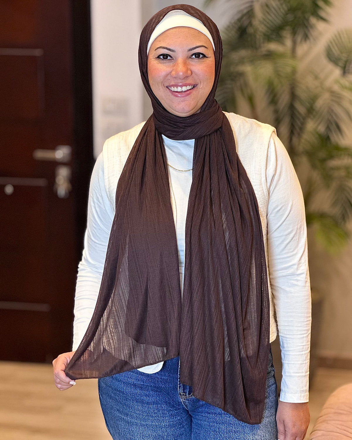Mirelora | Brown | Cotton Kuwaiti Scarf
