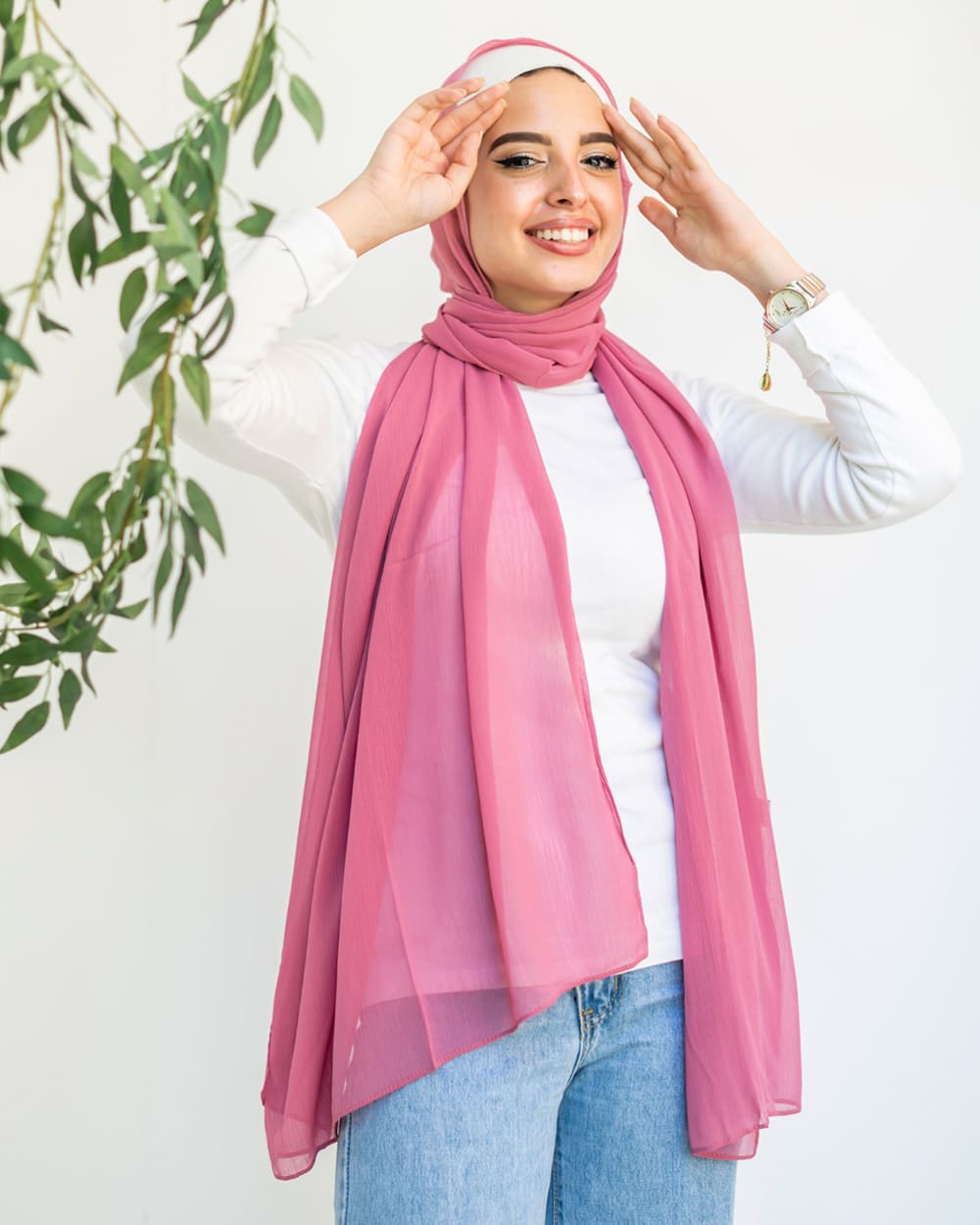 Plain Crinkle Chiffon Scarf