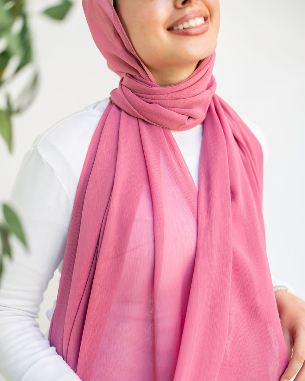 Plain Crinkle Chiffon Scarf