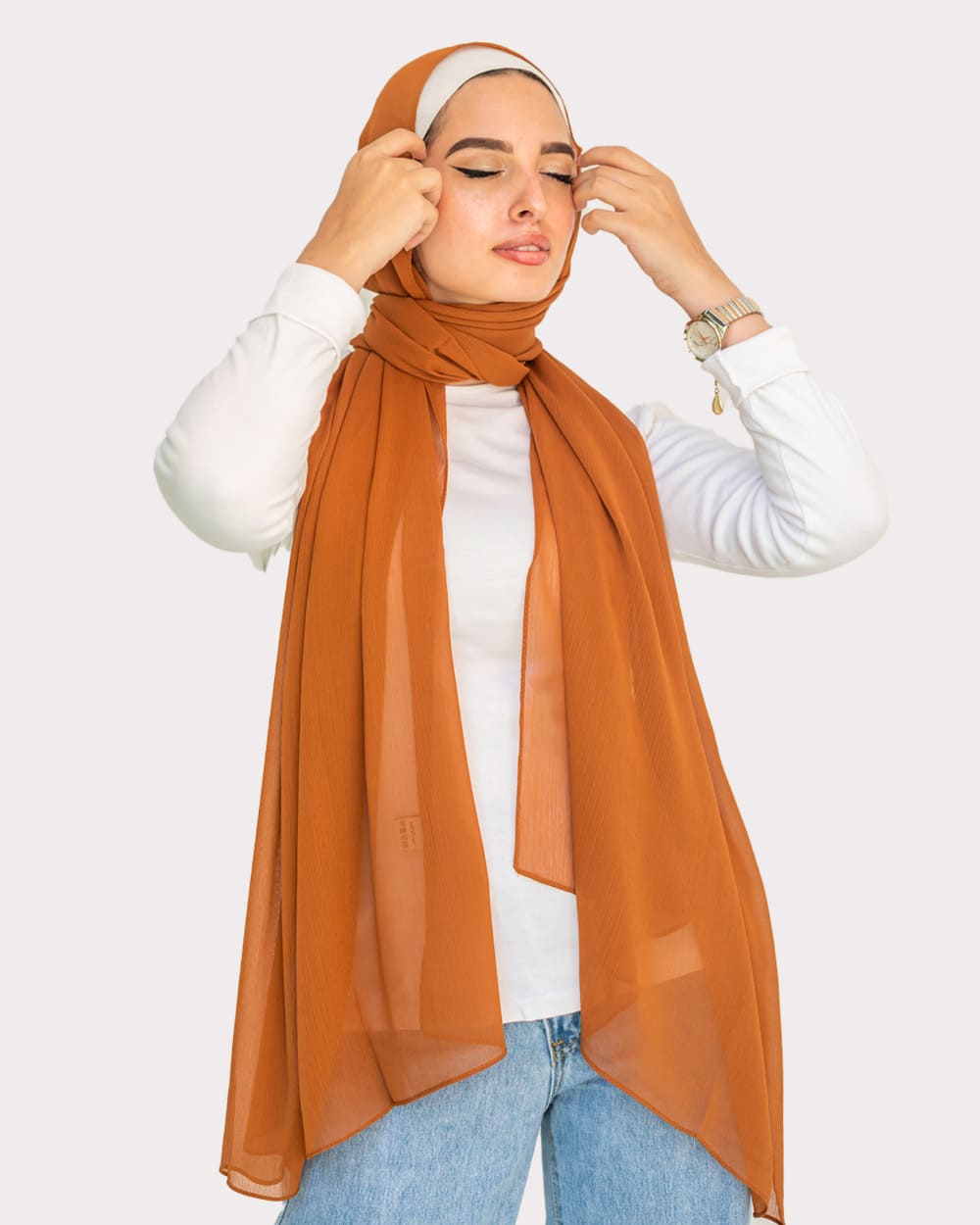 Plain Crinkle Chiffon Scarf